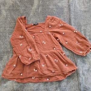 Madewell Peplum Square Neck Top